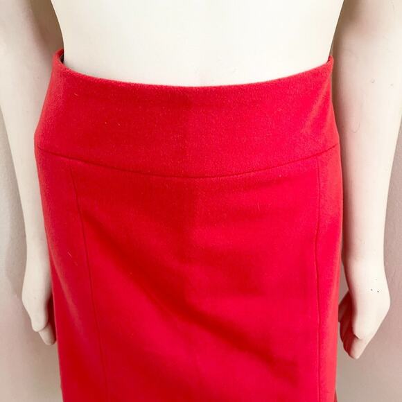 J.CREW A-line Francie Skirt in Coral Orange  Wool Cashmere SZ 10 - Picture 2 of 9